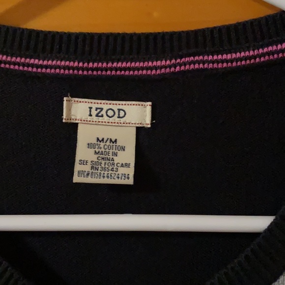 IZOD | Black, Pink, and Gray Cardigan - Picture 3 of 3